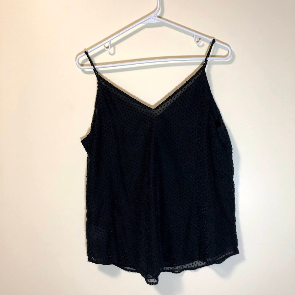 Express Black Textured Polka Dot Cami